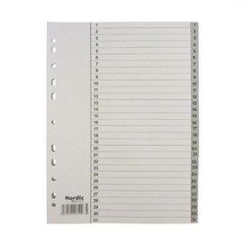 Register Plast 1-31 A4 Grå