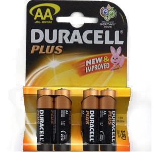 Duracell Plus batteri 4 stk AA
