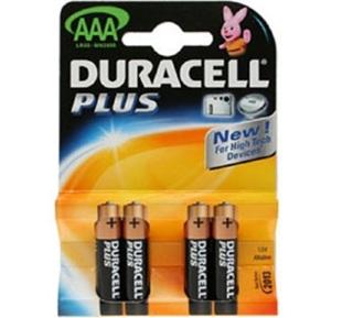 Duracell Plus batteri 4 stk AAA*