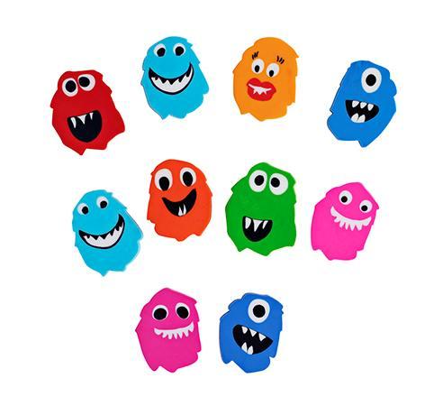 Viskelæder med farvestrålende spøgelser 54x2 stk