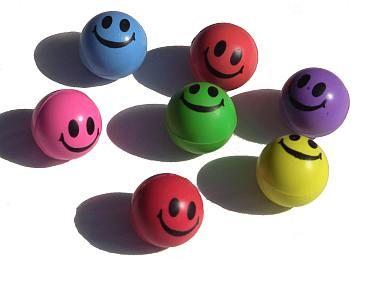 Hoppebolde med smiley Ø3.2 cm 40 stk