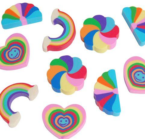 Regnbue viskelæder 40 stk