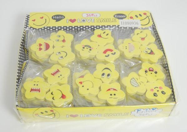 Smiley viskelæder 36x3 = 108 stk