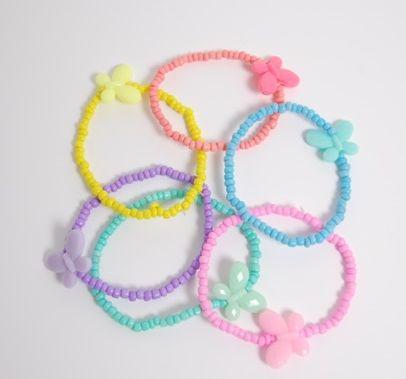 Perlearmbånd med sommerfugl 48 stk