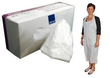 Engangsforklæde i plast transparent 25my 85x130 cm 50 stk