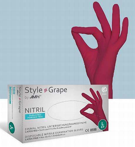 Nitrilhandske Style grape/vinrød 10x100stk x-large*