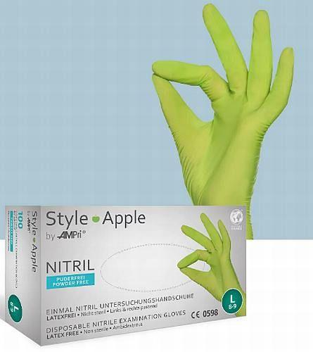 Nitrilhandske Style apple/æblegrøn 10x100stk small