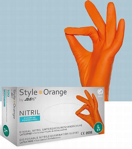Nitrilhandske Style orange 10x100stk medium
