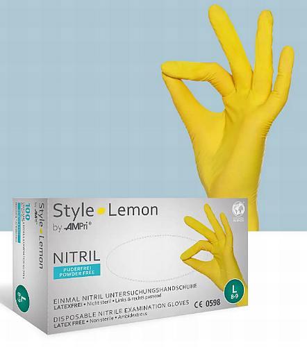 Nitrilhandske Style lemon/gul 10x100stk large*