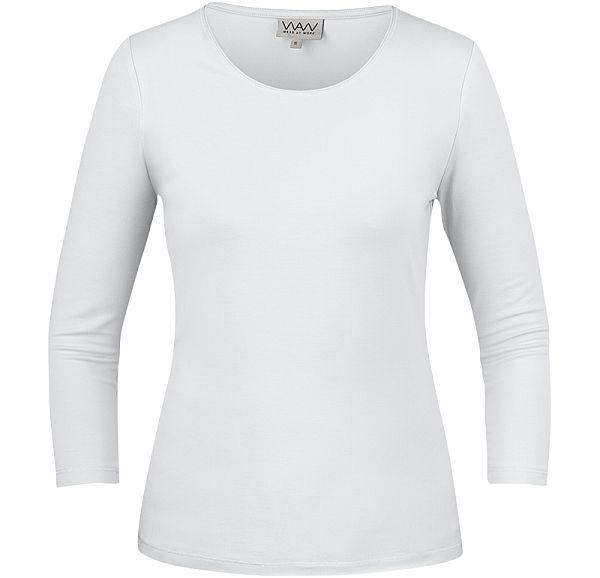 Blød dame T-shirt 3/4 ærmet Naturhvid XS*