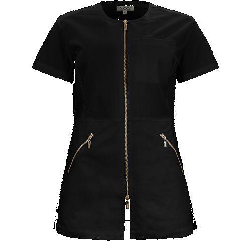 Leah Top m/lynlås kortærmet sort 2XL*