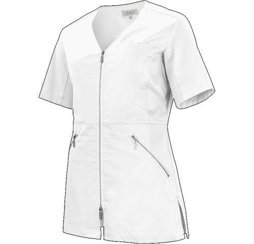 Filippa Top m/lynlås 3/4 ærmet hvid XL*