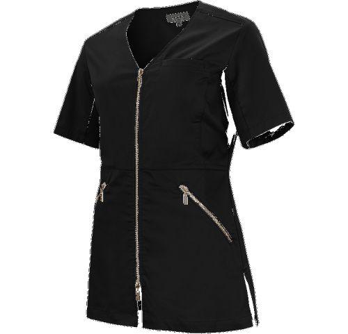 Filippa Top m/lynlås 3/4 ærmet sort XL*