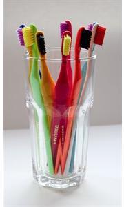 Tandbørste 4-7 år Funny kids ass farver blød 12 stk