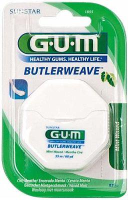 GUM Butlerweave Floss Mint 55 m blister 12 stk vokset*