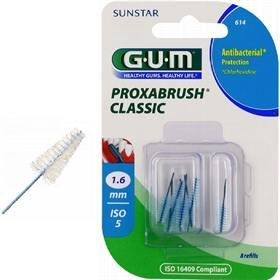 GUM Classic Proxabørste konisk 1.6x0.7 mm 12x8 stk blå*