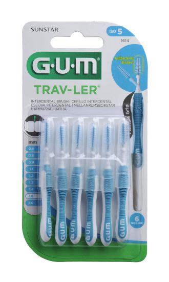 GUM TravLer ISO 5 PHD 1.6 mm konisk 6x6 stk i blister blå