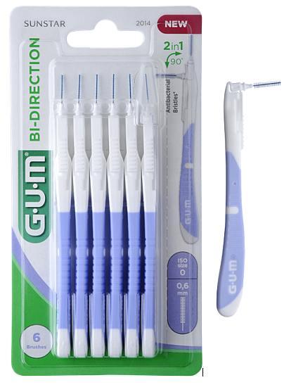 GUM Bi-Direction 0.6x0.4 mm lige lilla 6 stk ISO 0*