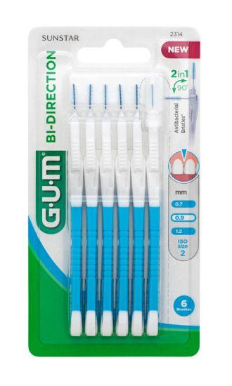 GUM Bi-Direction 0.8x0.4 mm lige blå 6 stk ISO 2