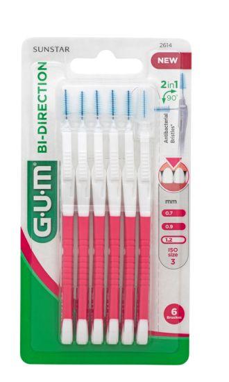 GUM Bi-Direction 1.2x0.6 mm konisk rød 6 stk ISO 3