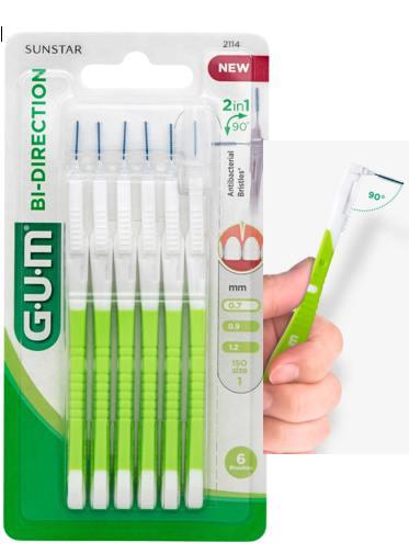 GUM Bi-Direction 0.7x0.4 mm lige limegrøn 6 stk ISO 1*