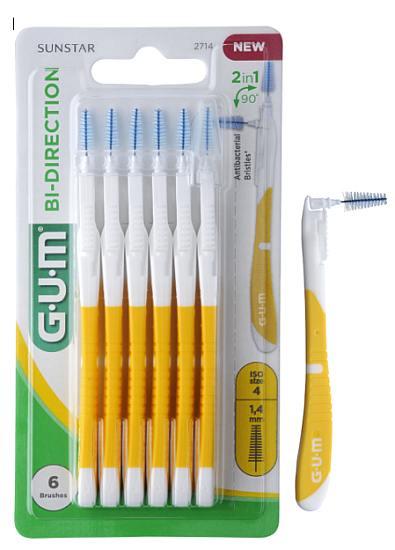 GUM Bi-Direction 1.4x0.7 mm konisk gul 6 stk ISO 4*