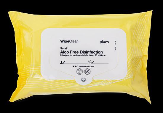 WipeClean Alco Free wipes small 30x20 cm 20x25 stk gul