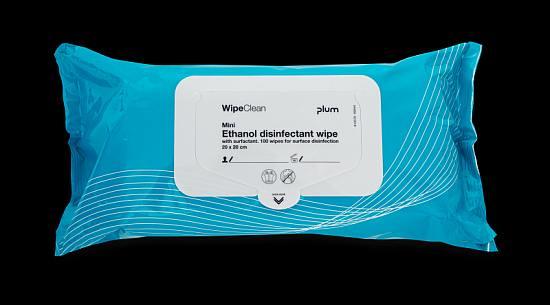 WipeClean Ethanol/tensid wipes Mini 20x20 cm 12s100 stk blå*