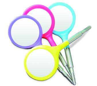 Crystal mundspejle str 4 plast 4 stk dobbelt ass. neon*