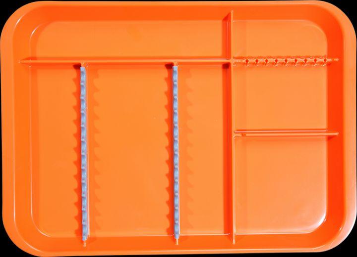 B-lock flad bakke inddelt Q orange*