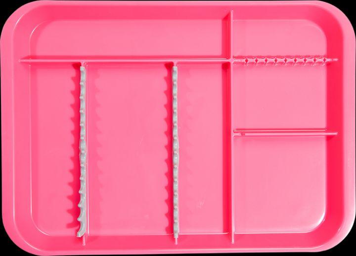 B-lock flad bakke inddelt S pink*