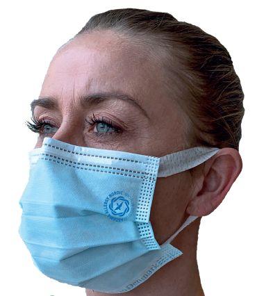 Mundbind elastik type IIR allergi venlig, genanv 50 stk blå