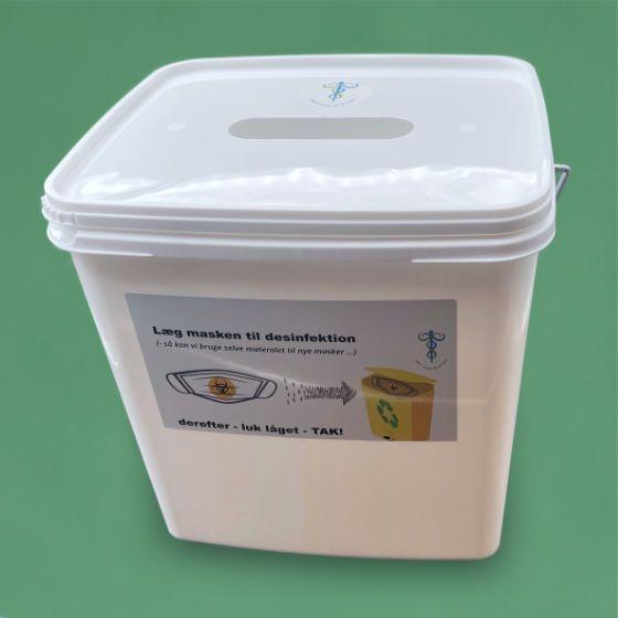 Klinik- og indsamlingsspand hvid 13 L til GMAF mundbind*