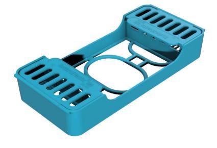 Manage-5 plastkassette til 5 instrumenter blå