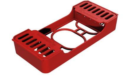 Manage-5 plastkassette til 5 instrumenter rød