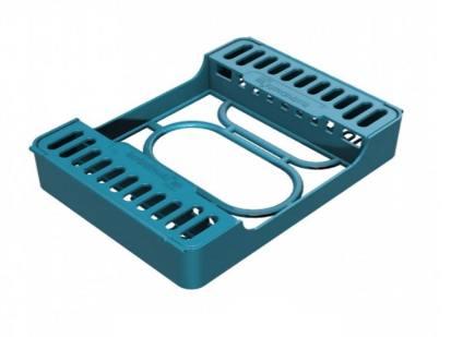 Manage-9 plastkassette til 9 instrumenter blå