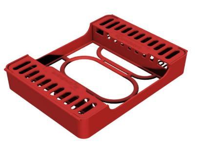 Manage-9 plastkassette til 9 instrumenter rød