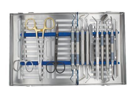 All-round kirurgisk sæt med 15 isntrumenter i metalkassette*