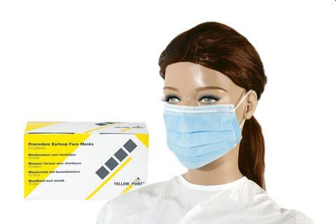 Mundbind elastik 3-lags 50 stk Blå