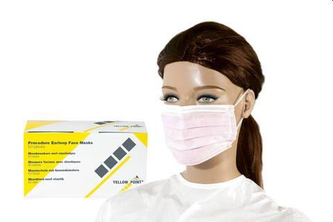 Mundbind elastik 3-lags 50 stk Pink