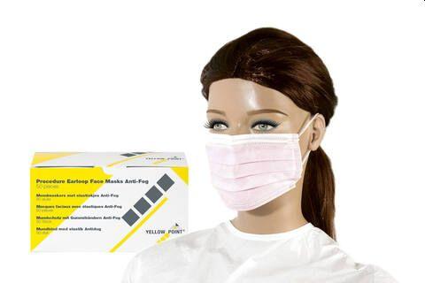 Mundbind elastik 3-lags 50 stk Antidug Pink*