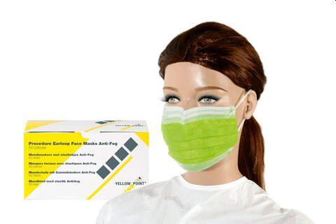 Mundbind elastik 3-lags 50 stk Antidug Lime*