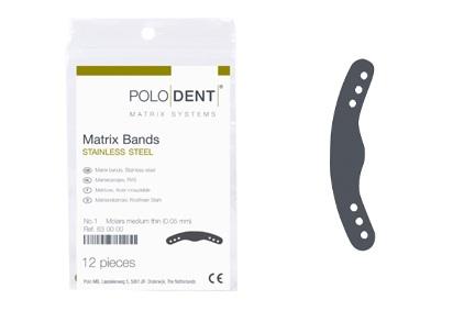 Matricebånd rustfri stål molar nr. 1 0.05 mm 12 stk*