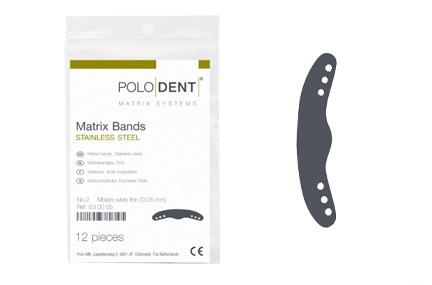 Matricebånd rustfri stål molar nr. 2 0.05 mm 12 stk*