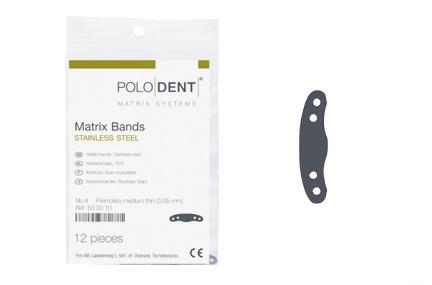 Matricebånd rustfri stål premolar nr. 4 0.05 mm 12 stk*