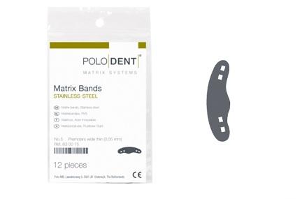 Matricebånd rustfri stål premolar nr. 5 0.05 mm 12 stk*