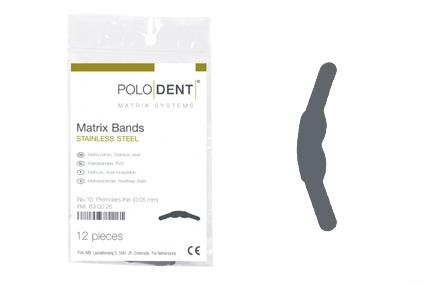 Matricebånd rustfri stål premolar nr. 10 0.05 mm 12 st*