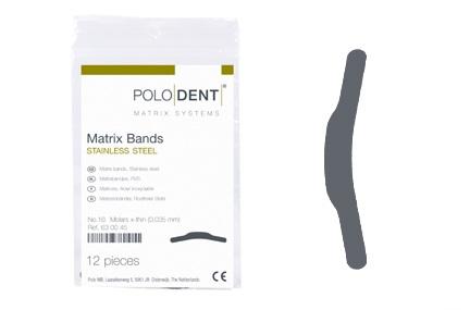 Matricebånd rustfri stål molar nr. 16 0.03 mm 12 st