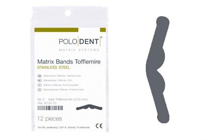 Tofflemire matrice tynd 12 stk nr.3 0.05 mm*