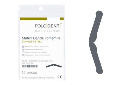 Tofflemire matrice tynd 12 stk nr.15 0.05 mm*